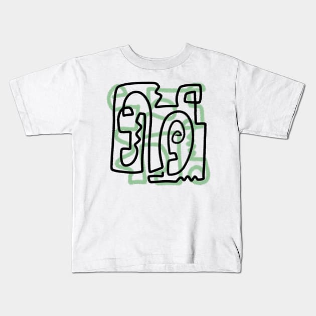 Green and Black Abstract Kids T-Shirt by G.G.  Goods